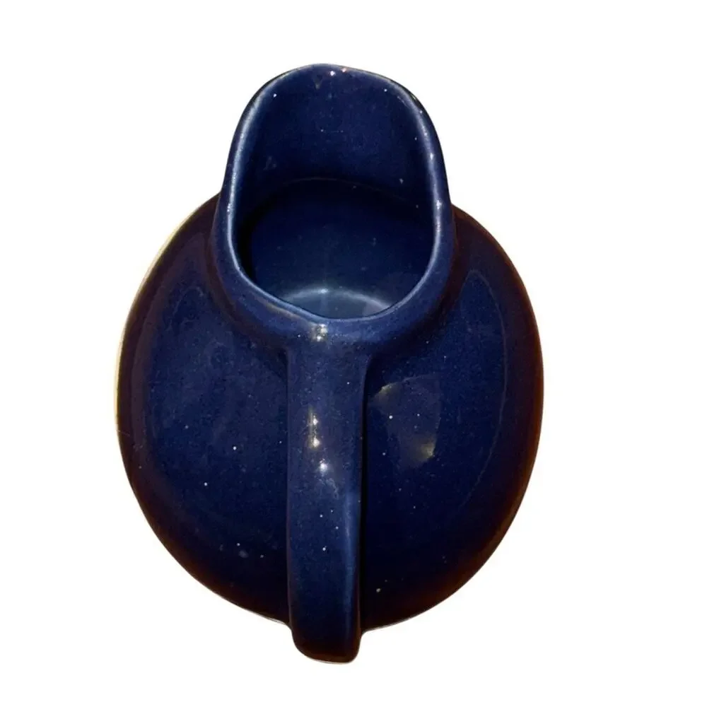 Cobalt Blue Studio Pottery Creamer‎ Mini Pitcher Stoneware Hand Thrown Farmhouse